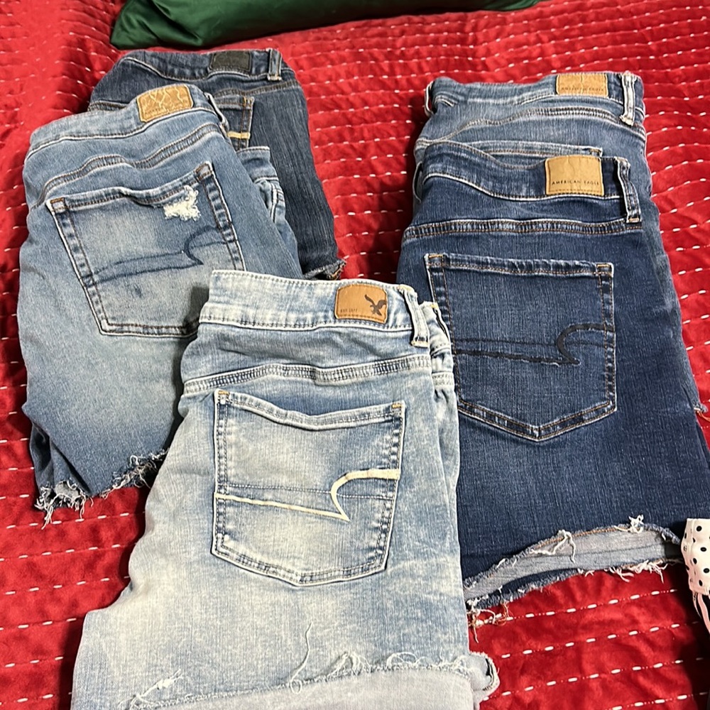 5 pairs of American eagle jean shorts